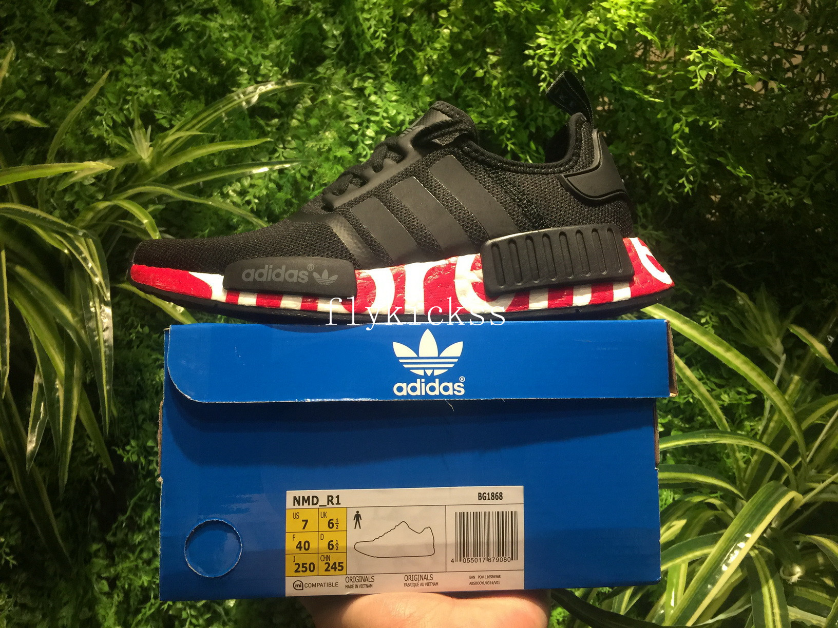 Supreme x Adidas NMD R1 Black Real Boost